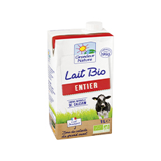 Lait entier stérilisé UHT bio Grandeur Nature - 1 L x 6 pc
