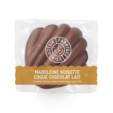 Madeleine noisette coque chocolat au lait La Fabrique 75 g x 9pc