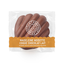 Madeleine noisette coque chocolat au lait La Fabrique 60 g x12pc
