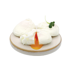 Œuf poché seau - 75 pc - 3.66 kg (2.44 kg PNE)