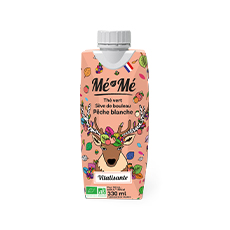 Thé vert, sève de bouleau, pêche bio Mé-Mé - 330 ml x 12 pc