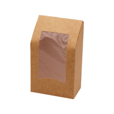 Boîte wrap à fenêtre kraft brun 260 ml - 500 pc