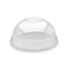 Couvercle dôme smoothie transparent trou - 50 pc
