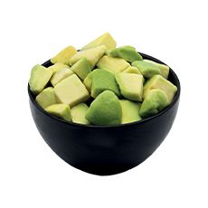 Avocats cubes 15 x 15 mm IQF Salud - 500 g x 12 pc 