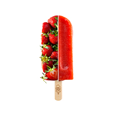 Bâtonnet glacé sorbet fraise Emkipop - 62 g x 10 pc