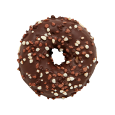 Donut fourré cacao déco. 3 chocolats - 72 g x 36 pc