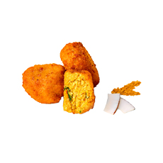 Palets panés préfrits végétaux coco & curry - 30 g x 120 pc