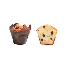 Muffins nature pépites de chocolat emballés - 110 g x 32 pc