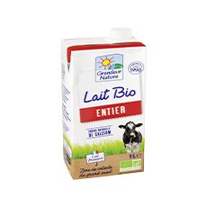 Lait entier stérilisé UHT bio Grandeur Nature - 1 L x 6 pc