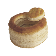 Vol-au-vent avec chapeau prêt à garnir 8.3 cm - 41 g x 60 pc