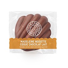 Madeleine noisette coque chocolat au lait La Fabrique 60 g x12pc