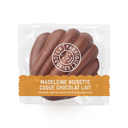 Madeleine noisette coque chocolat au lait La Fabrique 60 g x12pc