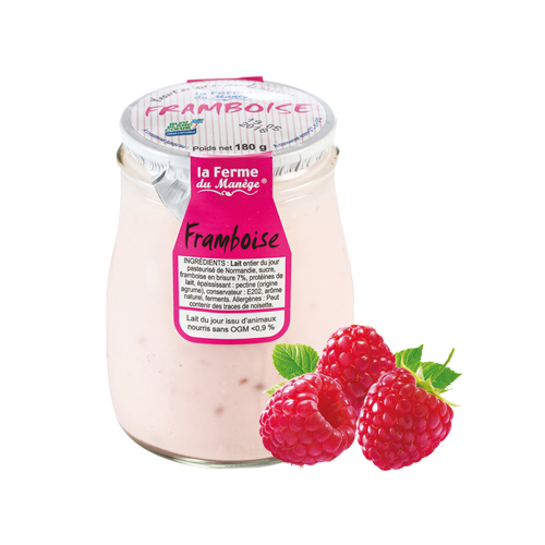 Yaourt brassé framboise La Ferme du Manège - 180 g x 6 pc