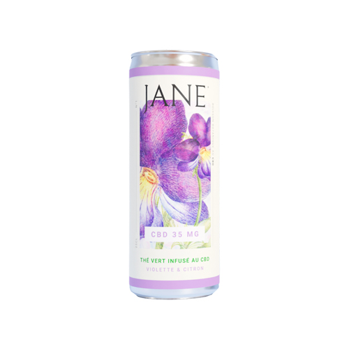 Thé vert glacé violette-citron au CBD Jane - 250 ml x 24 pc