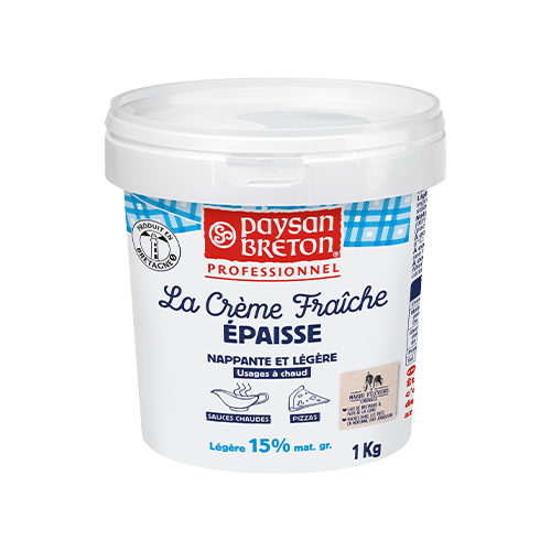 Crème fraîche épaisse légère 15 % - 1 kg