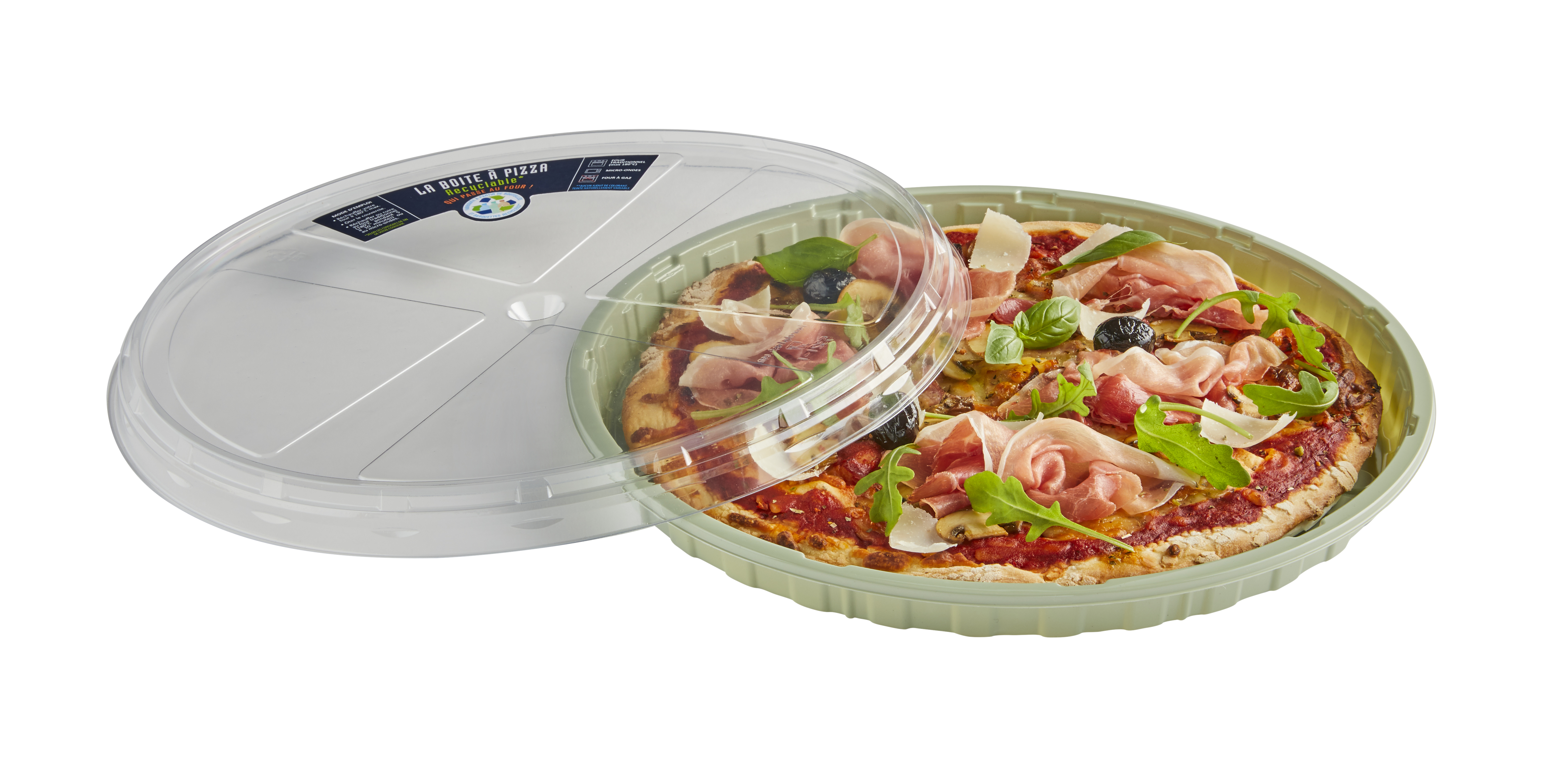 Boîte à pizza Evolve RPET ronde 32 cm diam. - 120 pc