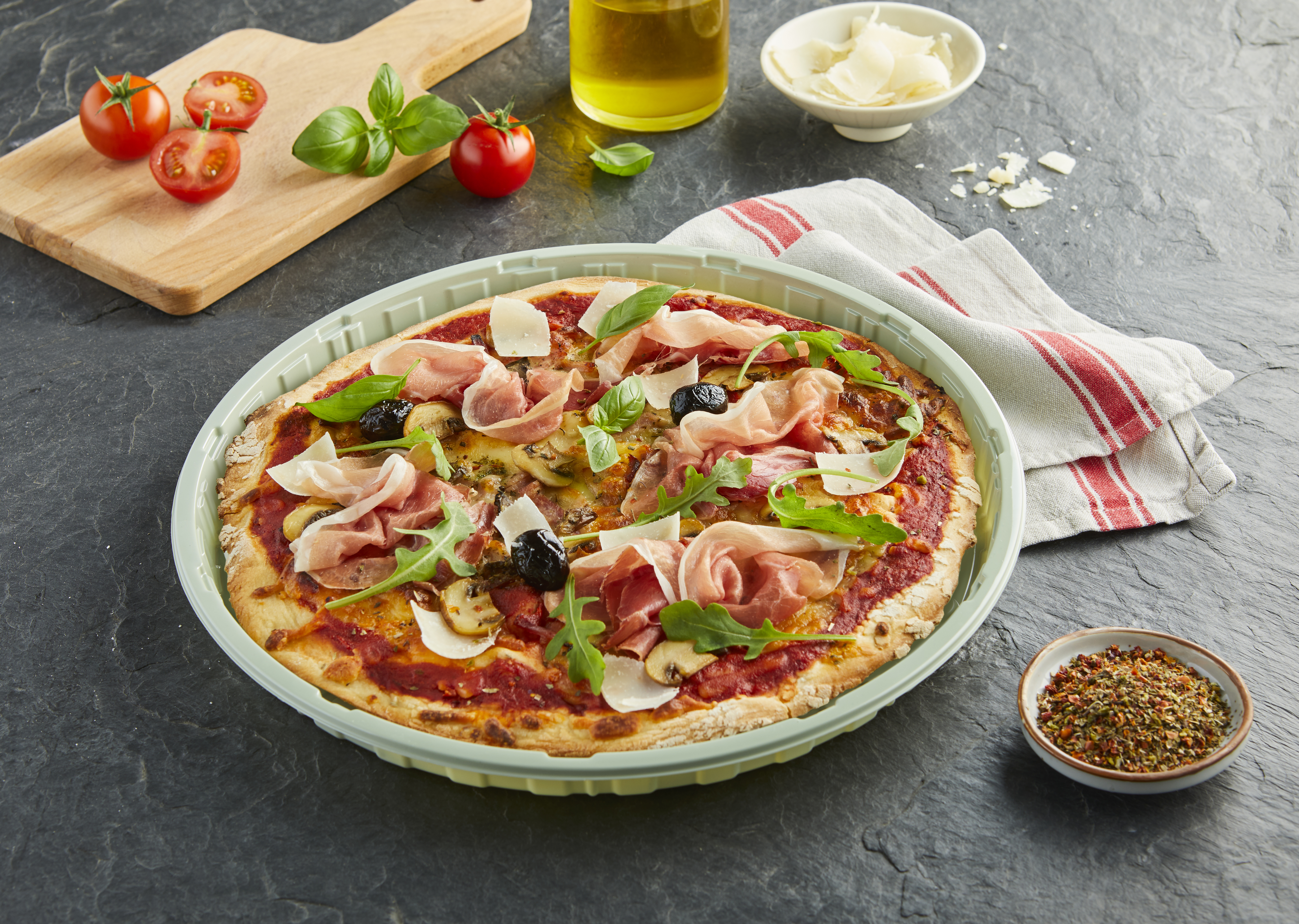 Boîte à pizza Evolve RPET ronde 32 cm diam. - 120 pc