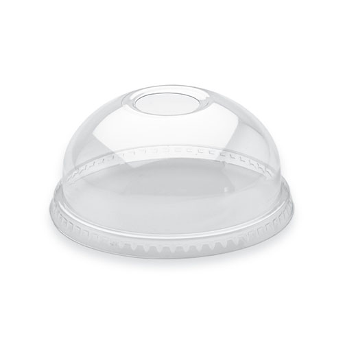 Couvercle dôme smoothie transparent trou - 50 pc