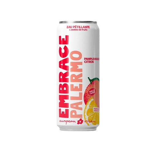 Eau pétillante pamplemousse citron - Embrace 330 ml x 12 pc