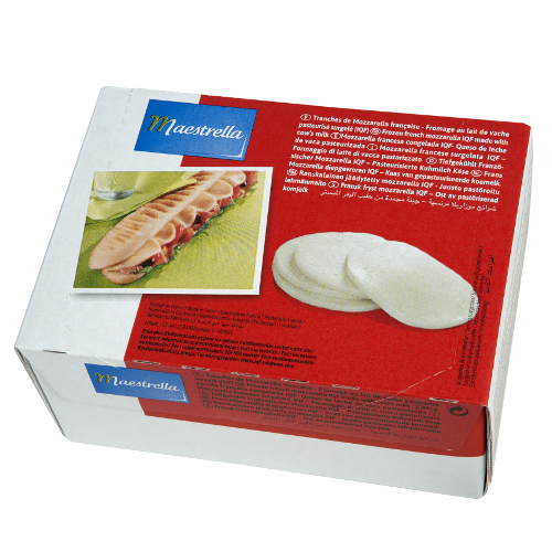 Mozzarella tranchée diam. 70 mm IQF - 500 g x 8 pc 