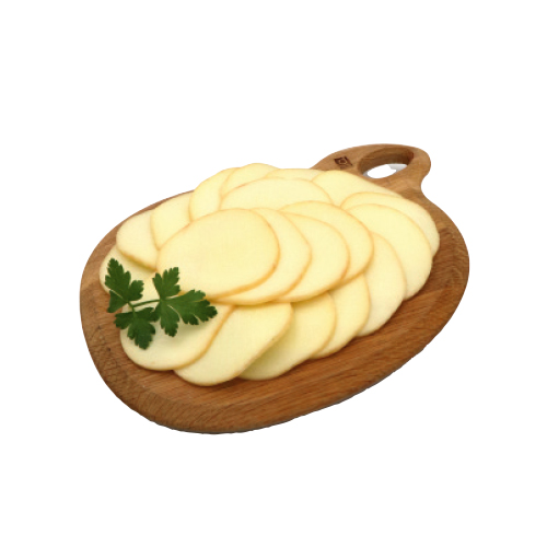 Provolone fumé tranché diam. 7 cm IQF - 500 g x 8 pc