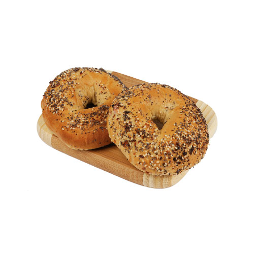 Bagel oignon rouge et graines 12.5 cm - 125 g x 48 pc