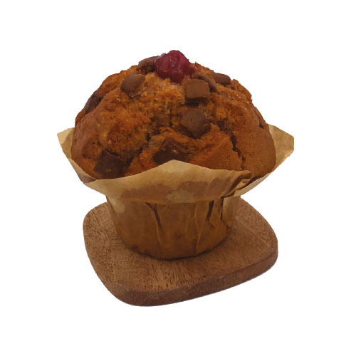 Muffin  pépites de chocolat blanc fourré framboise-125 g x 40 pc