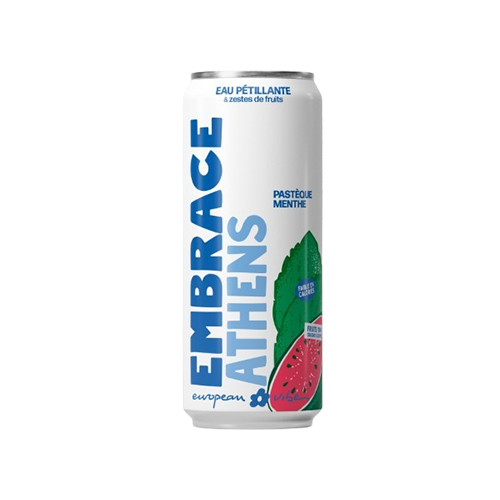 Eau pétillante pastèque menthe - Embrace 330 ml x 12 pc