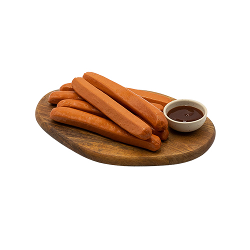 Saucisse cuite fumée pur bœuf Halal IQF 5 kg - 70 g x 71 pc